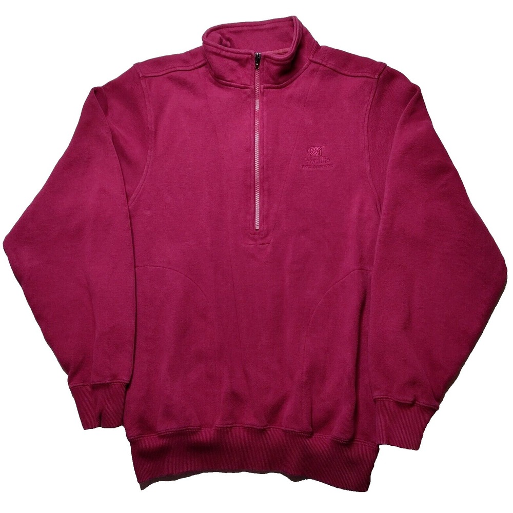 MONTEREY CLUB X WYCLIFFE GOLF & COUNTRY CLUB Men Small Burgundy 1/2 Zip Pullover